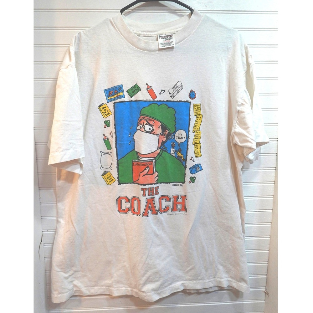 Vintage Funny New Dad T-shirt Men's XL White Single-Stitch PowerPro Oneita Tee